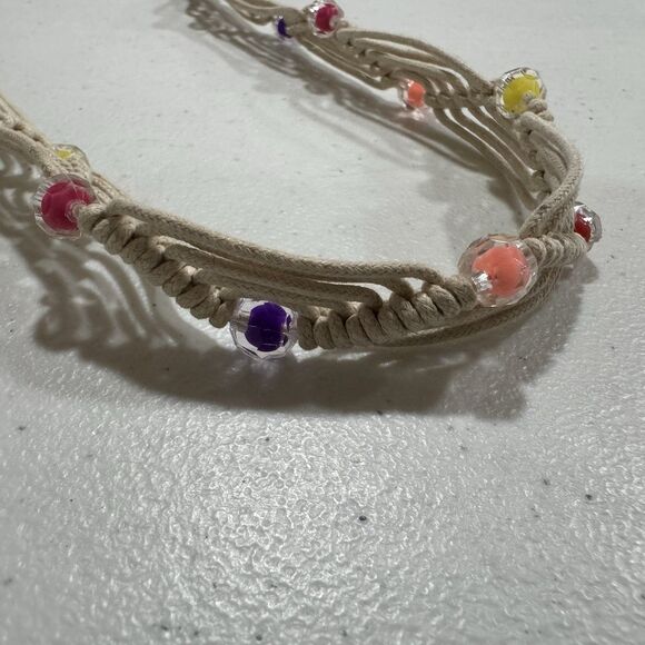 Handmade Macrame Beaded Belt | Boho Hippie Waist Sash | Colorful Rope Knot Tie main image 8